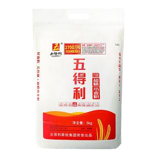 【五得利面粉】六星超精小麦粉5kg商用/家庭用中筋通用粉10斤包邮