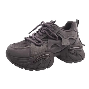 欧货百搭厚底老爹鞋女增高显脚小2026超火新款春季灰色运动休闲鞋