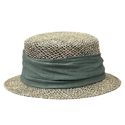 法式复古短檐镂空咸草编草帽夏季
