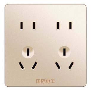 86型厨房专用开关插座面板带一开八8孔6六五孔1a六眼错位暗装双三