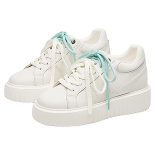 机场鞋蹀愫25秋冬新增高7.5厚底休闲运动小白板鞋女TA65529-50