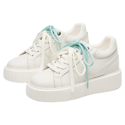 机场鞋蹀愫25秋冬新增高7.5厚底休闲运动小白板鞋女TA65529-50