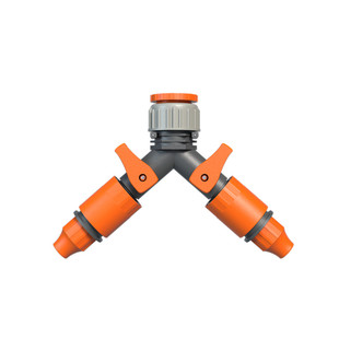 快接头9/12奶嘴4分6分转接47双出口分水器25mm外丝一出四分流三通