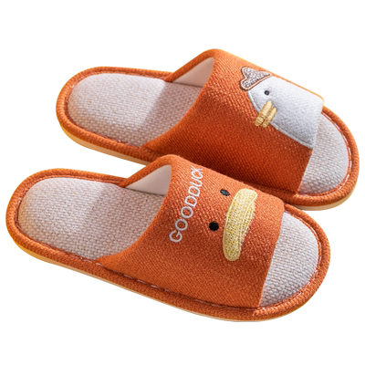 亚麻拖鞋女夏春秋四季防滑家用