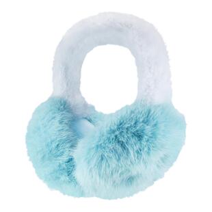 【蜜桃茶】杨超越同款雾蓝拼色毛绒绒耳罩女冬季保暖防寒耳包耳套