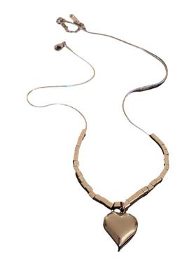 银色爱心吊坠女款毛衣链项链