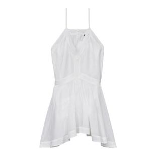 MARANT ETOILE DANIELLE法式V领棉质白色吊带连衣裙女