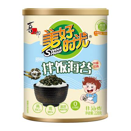 喜之郎美好时光原味拌饭海苔碎228g*1罐即食饭团紫菜脆儿童零食品