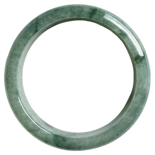 翡翠林 缅甸天然A货满绿翡翠手镯56正品油青蓝绿飘花玉镯57无纹裂