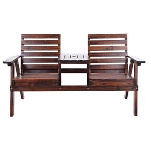 厂家直销户外实木桌椅 炭化防腐木双人靠背椅带茶几 长公园休闲椅