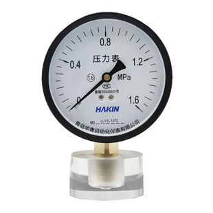 上海铭曼普通压力表Y150ZT轴向带边气压液压油压表接头M20*1.5