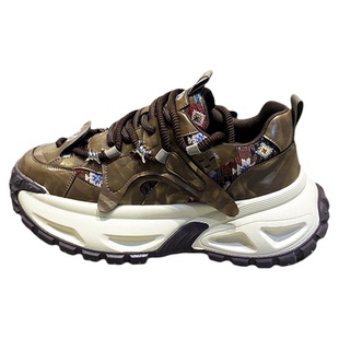 男士老爹鞋2026春季新款时尚厚底增高休闲运动鞋潮流百搭系带男鞋