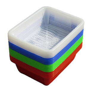 加厚1-6号PP材质塑料筐 红白蓝绿色 长方形塑料筐洗菜篮筐配货筐