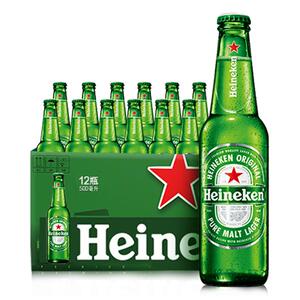 Heineken/喜力啤酒 瓶装500ml*12瓶整箱装全麦酿造啤酒 官方正品