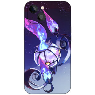 水晶灯火灵幽灵宝可梦手机壳适用苹果15小米10玻璃VIVO华为14红米13液态硅胶OPPO磁吸iPhone16ProMax全包防摔