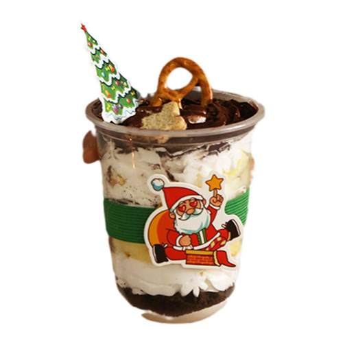 圣诞节弹力杯套20只 包装盒奶茶杯零食罐圣诞老人姜饼人节日装饰