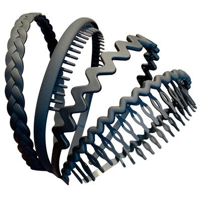 洗脸专用黑色发箍防滑带齿发卡女