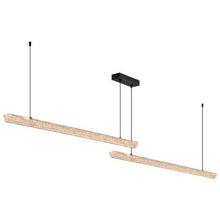 一字长条餐厅吊灯意式轻奢冰裂纹极简现代简约吧台岛台护眼鱼线灯