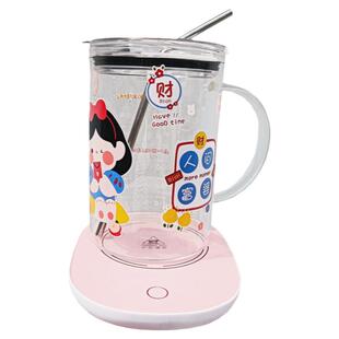 富婆大容量玻璃杯1000毫升刻度喝水杯子带盖吸管杯办公室家用泡茶