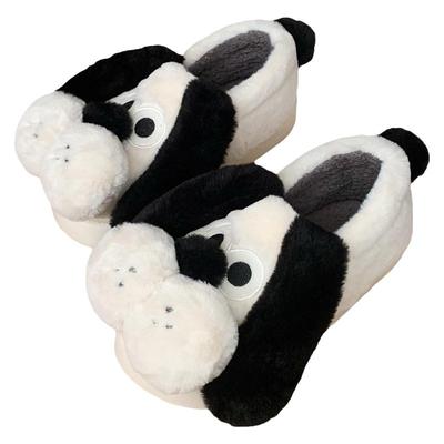 细细条搞怪狗狗情侣居家棉拖鞋