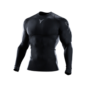 Monster Guardians男子哥特风四维拉伸凉感速干训练运动健身长袖