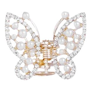 珍珠款蝴蝶镂空发夹女士小巧精致高级感边夹甜美头饰2026新款发饰