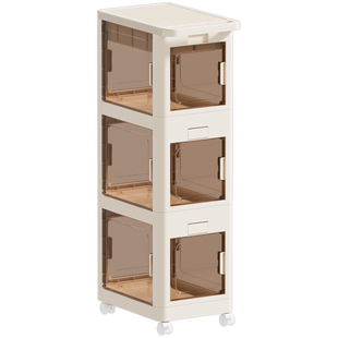 家用厨房夹缝收纳柜多层落地多规格储物柜加深窄缝收纳架马桶边柜