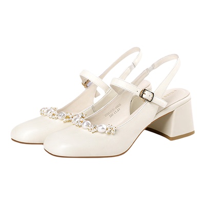 包头凉鞋方头百搭粗跟玛丽珍鞋