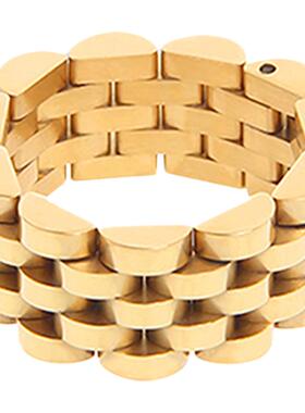 宽版表带表链冷淡风钛钢男女戒指