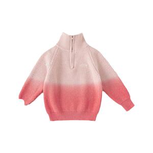 INSbobo儿童毛衣秋装女童时尚渐变毛衣春秋男童高领毛衫2024新款