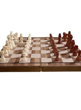 国际象棋带磁性实木高档折叠棋盘西洋chess儿童学生培训比赛专用