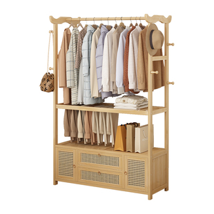 简易衣帽架落地卧室衣柜家用多功能衣橱玄关晾衣架置物门口挂衣架