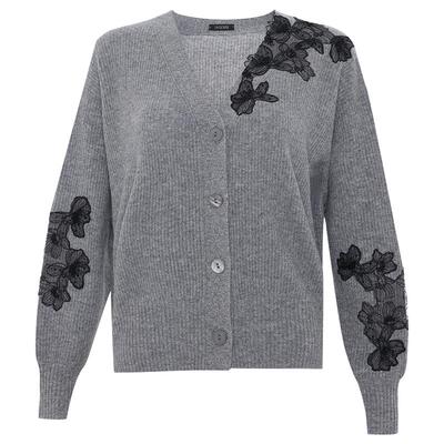 【25秋冬】兰卡文(LA CLOVER)蕾丝羊绒开衫长袖花间掠影LC72AAM3