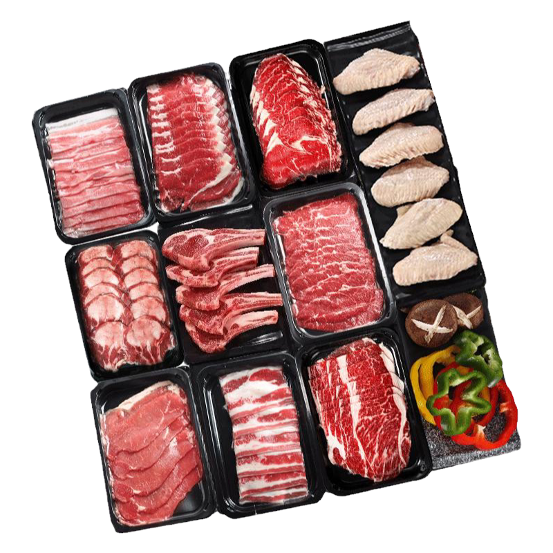 西捷韩式原切烤肉雪花牛肉片猪五花肉烧烤肥牛涮火锅食材组合套餐