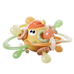 曼哈顿手抓球婴儿玩具硅胶可咬牙胶小月龄宝宝3到6个月摇铃0一1岁