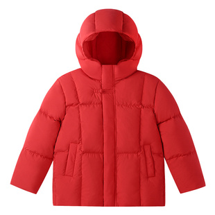 安奈儿童装男童女童短款羽绒服冬新款宽松保暖防风纯色外套
