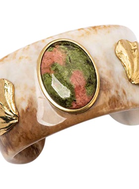 贝壳花绿石树脂手镯女