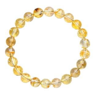 天然水晶黄色桂花托帕石圆珠绝美水晶手串手链女礼物