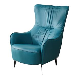 高背单人沙发意式休闲椅客厅椅子老虎椅轻奢网红女王沙发椅皮椅