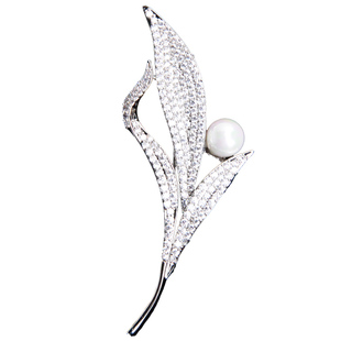 清仓新光饰品锆石幽兰胸针花西装开衫别针高档大气简约配饰男女