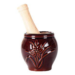 老式陶瓷蒜臼擂辣椒擂钵捣蒜器捣药罐皮蛋家用蒜臼子石臼蒜泥捣碎