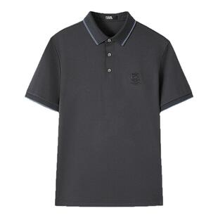 KARL LAGERFELD暗纹提花短袖POLO衫25夏季新款卡尔老佛爷男装潮牌