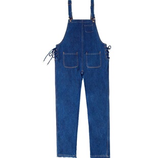 背带裤孕妇秋冬款加绒加厚2024新款大码200斤加长版高个子牛仔女