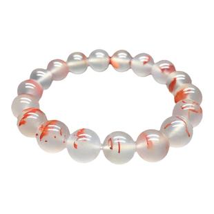 原矿天然高冰飘草花荔枝冻四川凉山瓦西料南红玛瑙单圈手串链男女