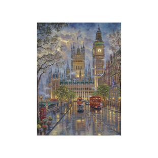 3D-JP城市街景装饰画成人平面塑料拼图1200片伦敦雾都雨夜H3099