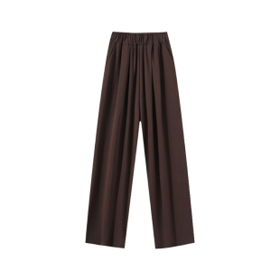 加厚加绒大码阔腿裤女秋冬季胖mm黑色高腰直筒裤垂感拖地休闲裤子