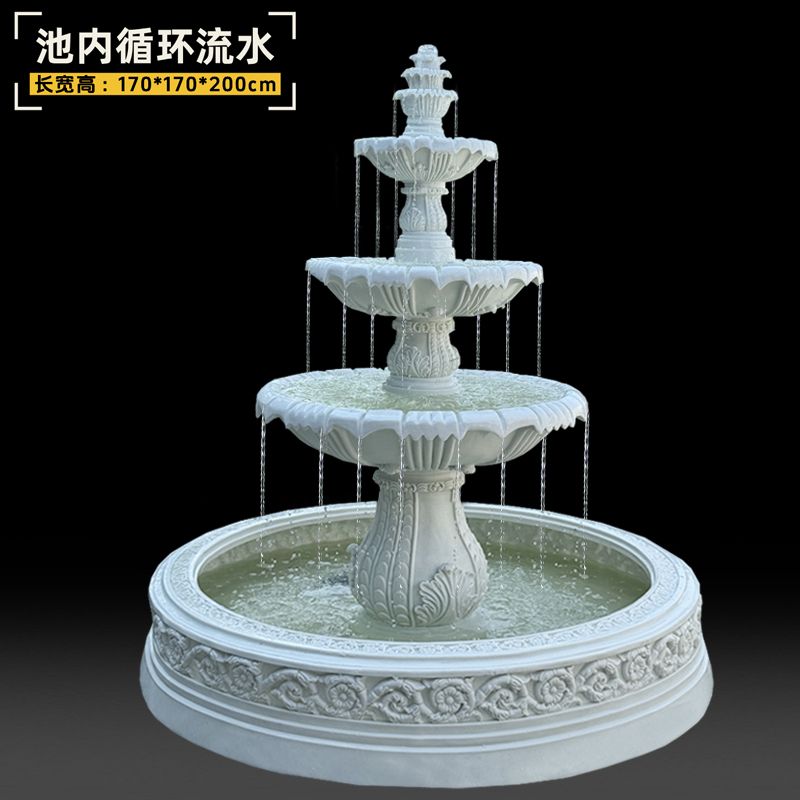 庭院流水喷泉摆件户外别墅花园装饰鱼池景观婚庆网红许愿池造景
