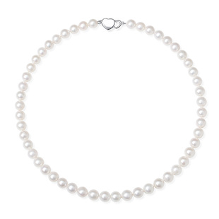 珍珠皇后 心馨相连淡水珍珠项链S925银锁骨链颈链送妈妈女友礼物