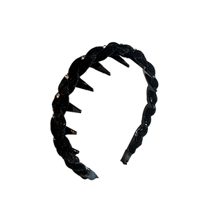 高端黑色丝绒水钻发箍秋冬新款高颅顶头箍洗脸专用发带懒人压发饰