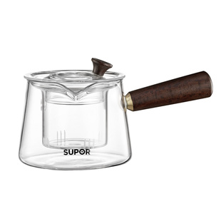 苏泊尔高硼硅玻璃泡茶壶加厚耐高温侧把壶围炉煮茶木把煮茶壶